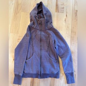 Lululemon Scuba Full Zip - purple stripe size 6